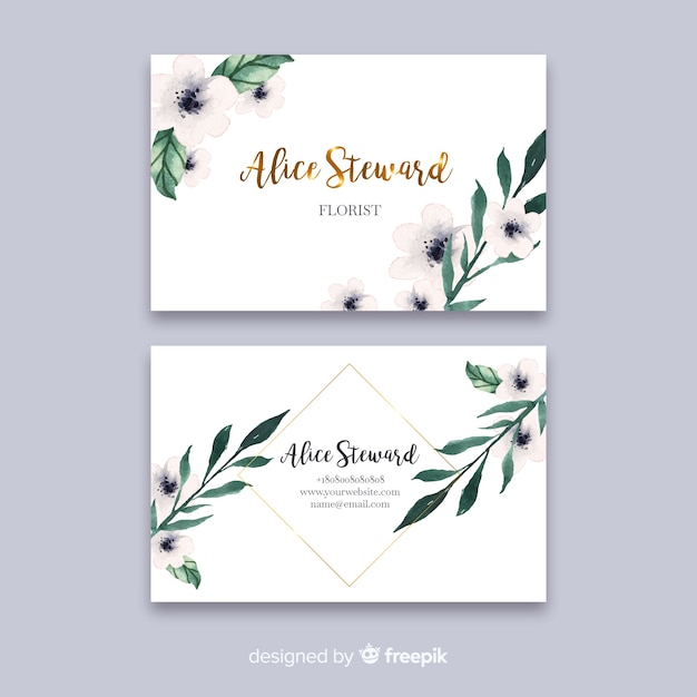 Free vector watercolor business card template