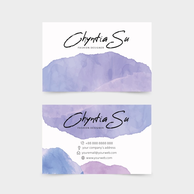 Free vector watercolor business card