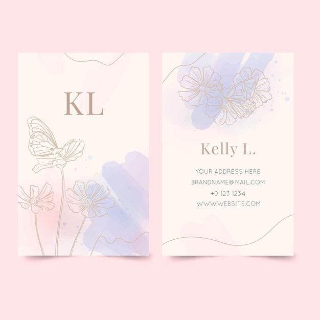 Free vector watercolor business cards template