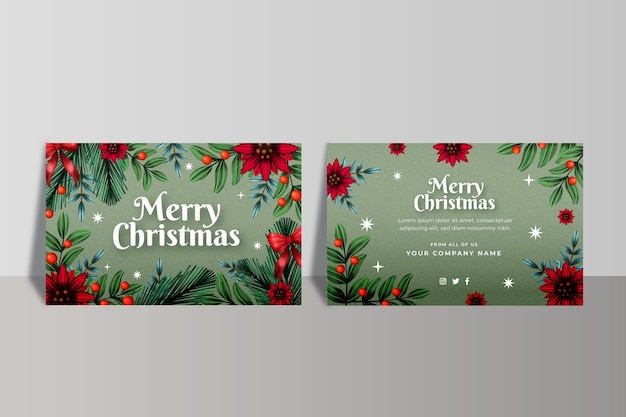 Watercolor business christmas card template