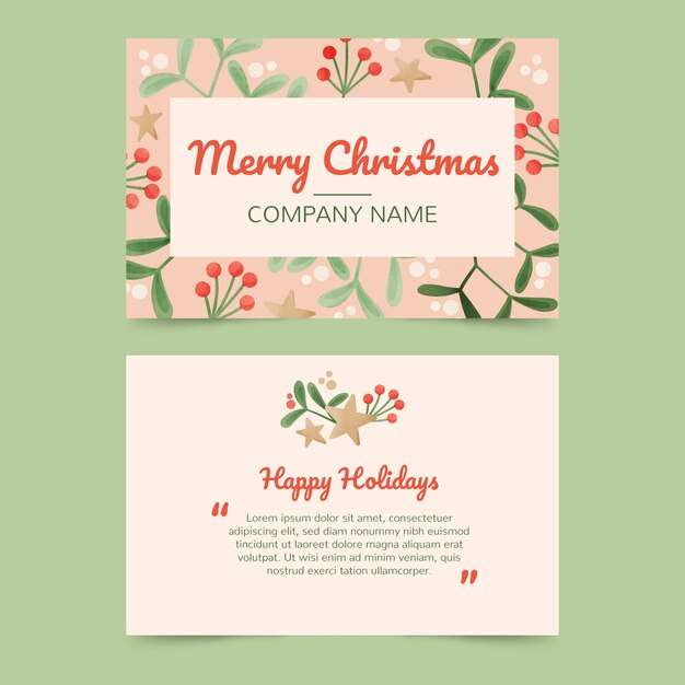 watercolor business christmas cards set