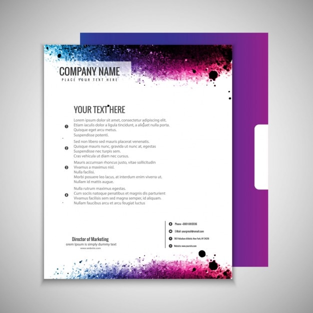 Free vector watercolor business letter