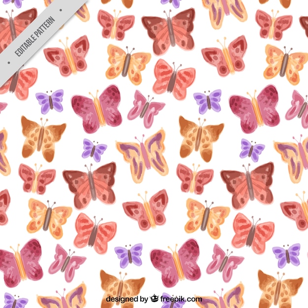 Watercolor butterflies pattern