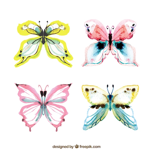 Free vector watercolor butterflies