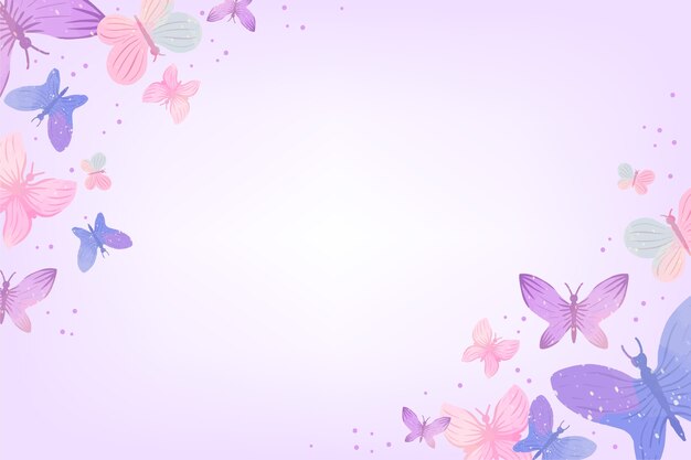 수채화 나비 배경