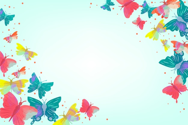 Бесплатное векторное изображение Акварельный фон бабочки