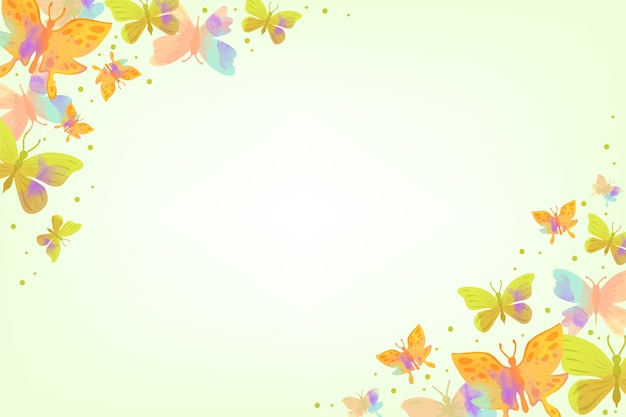 Бесплатное векторное изображение Акварельный фон бабочки