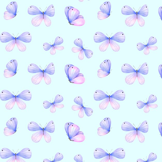 수채화 나비 패턴