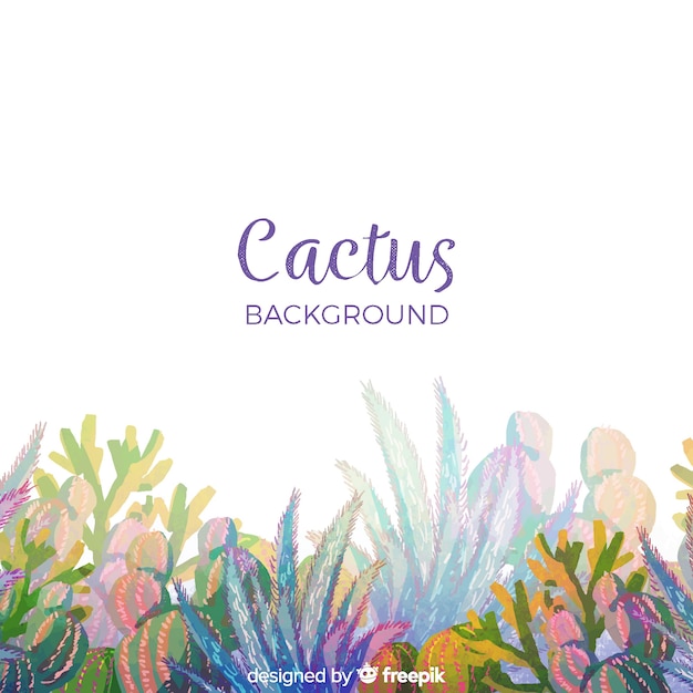 Free vector watercolor cactus background