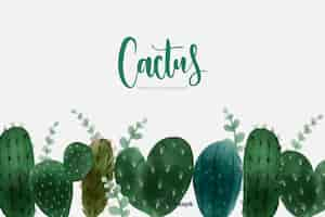 Free vector watercolor cactus background