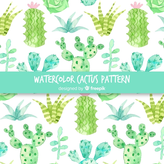Free vector watercolor cactus pattern