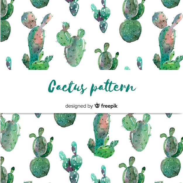 Free vector watercolor cactus pattern