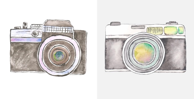 Free vector watercolor camera art