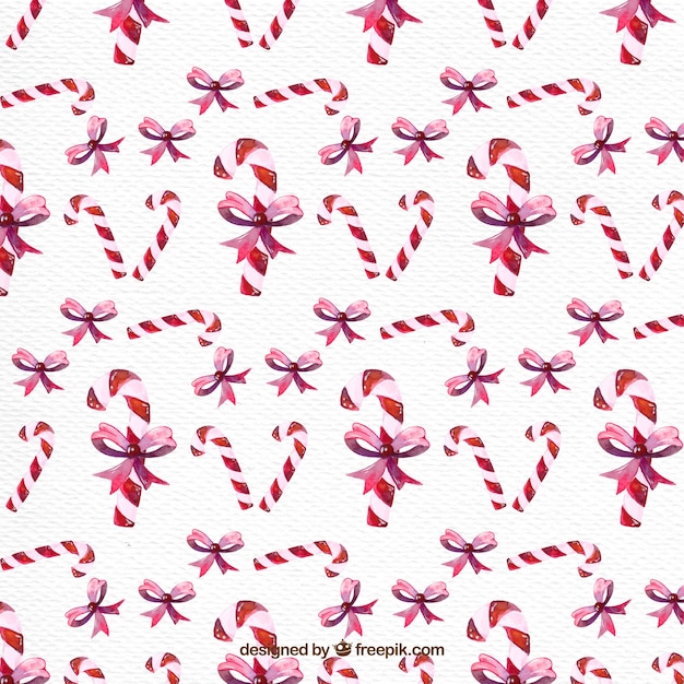 Watercolor candy cane pattern