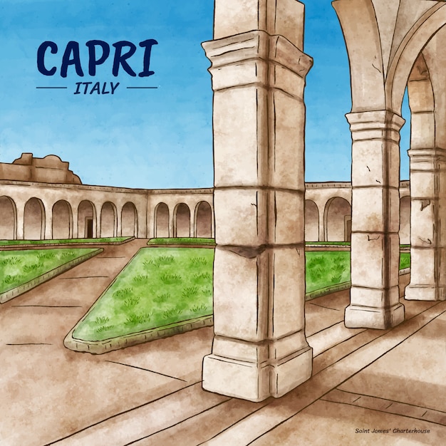 Illustrazione dell'acquerello capri