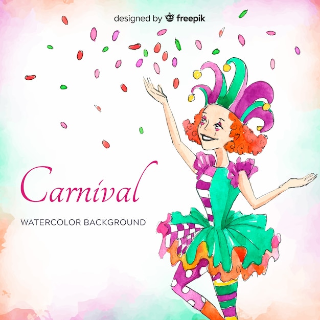 Watercolor carnival background