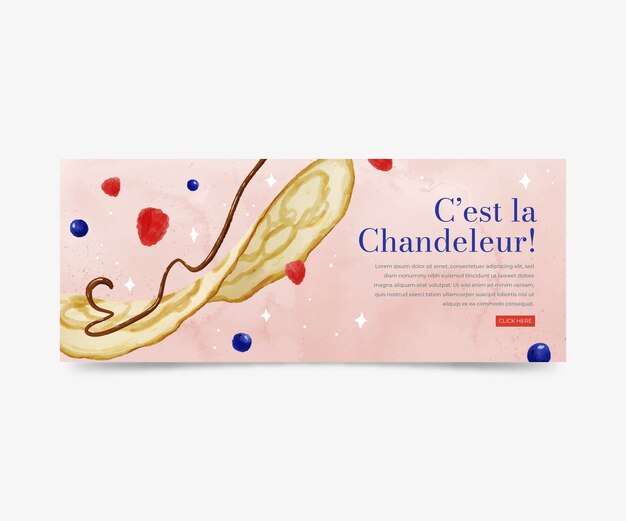 Watercolor chandeleur horizontal banner