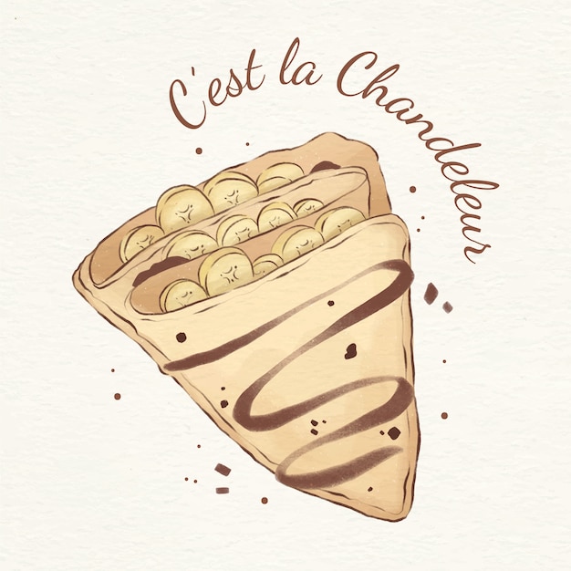 Watercolor chandeleur illustration