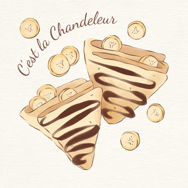 Watercolor chandeleur illustration