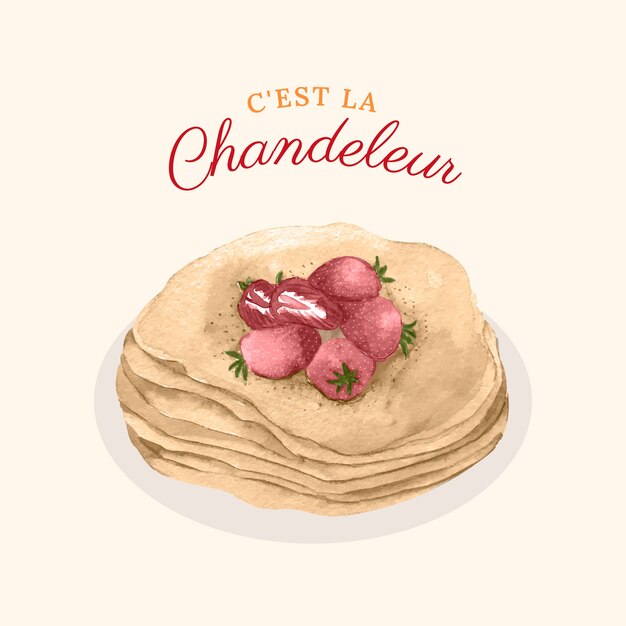 Watercolor chandeleur illustration