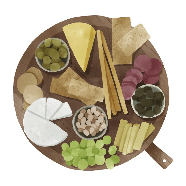 Free Vector watercolor cheese board