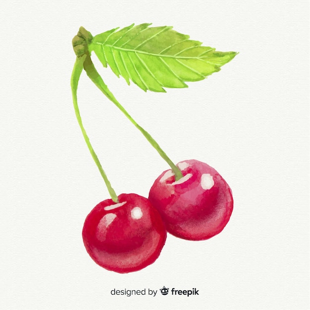 Watercolor cherry background