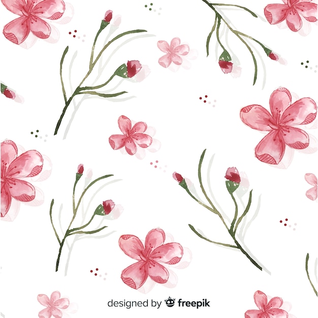 Watercolor cherry blossom background