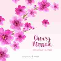 Free vector watercolor cherry blossom background