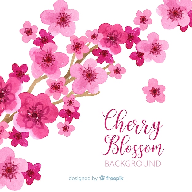 Free vector watercolor cherry blossom background