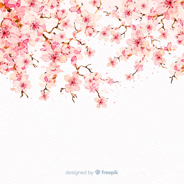 水彩桜の枝の背景