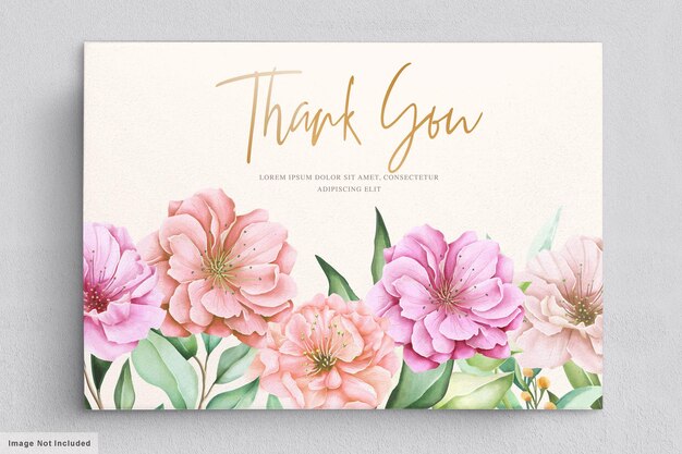 Watercolor cherry blossom invitation card set