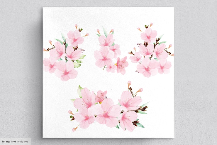 Free Vector watercolor cherry blossom invitation card template