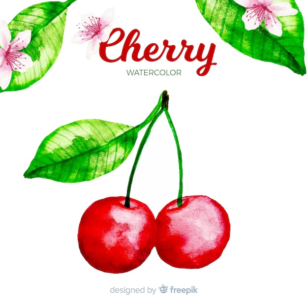 Watercolor cherry