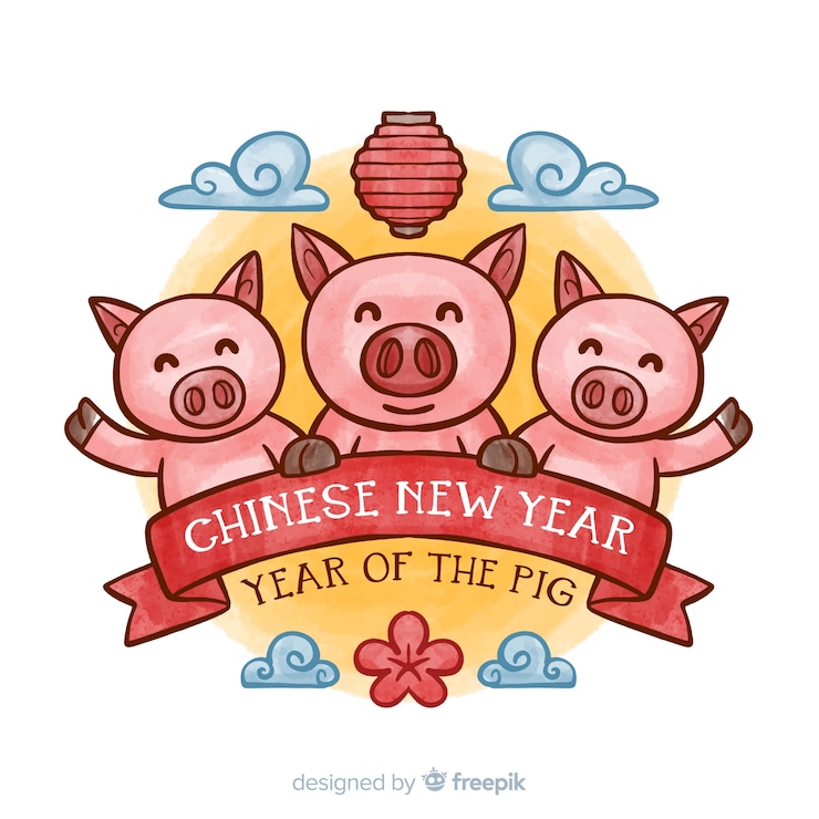 Free Vector watercolor chinese new year background