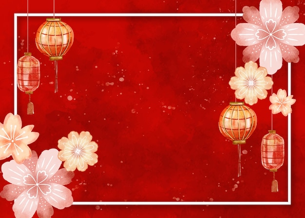 Free Vector watercolor chinese new year background