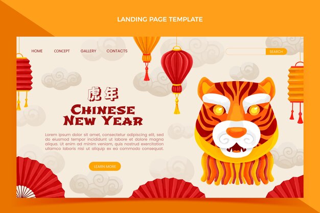 Free vector watercolor chinese new year landing page template