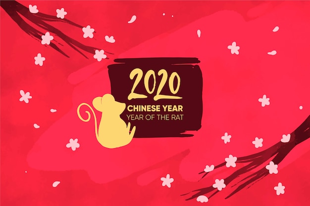 Free vector watercolor chinese new year