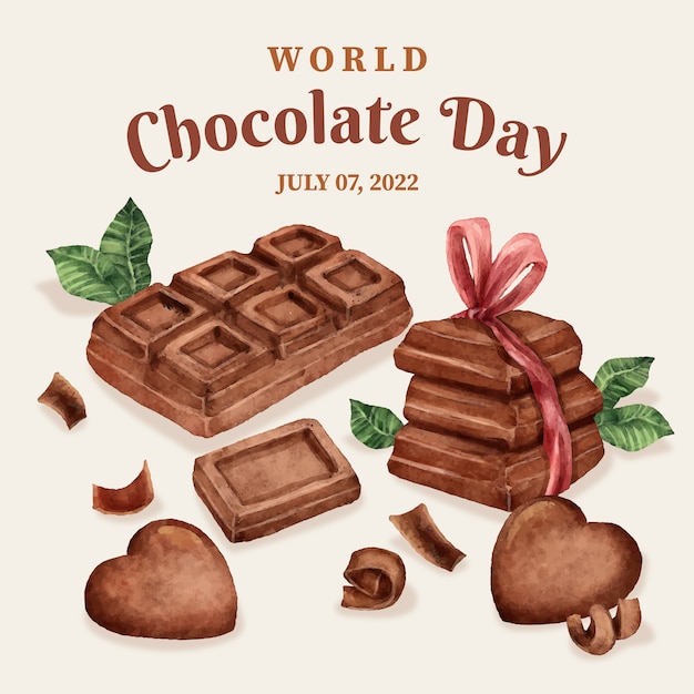 Free vector watercolor chocolate tablet illustration