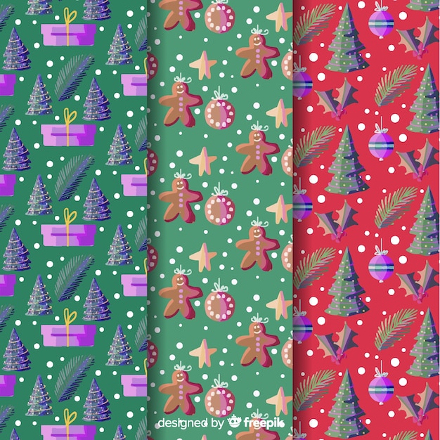 Free vector watercolor christmas background collection