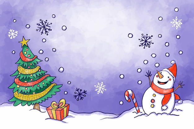 Free vector watercolor christmas background concept