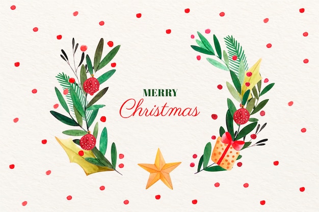 Free vector watercolor christmas background concept