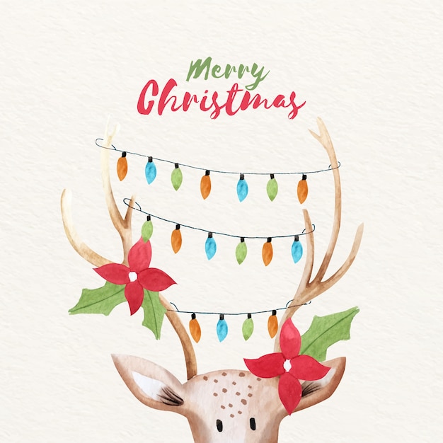 Watercolor christmas background concept