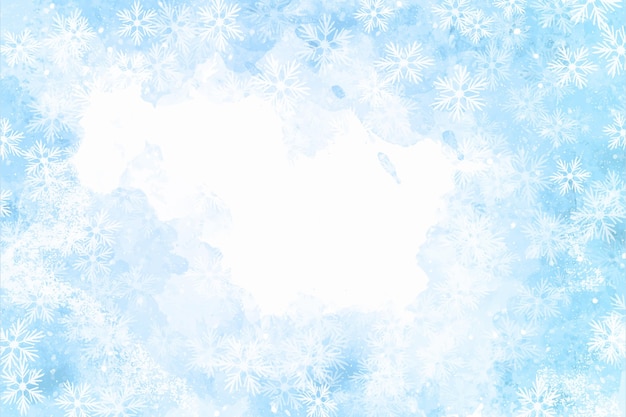 Watercolor christmas background with ice