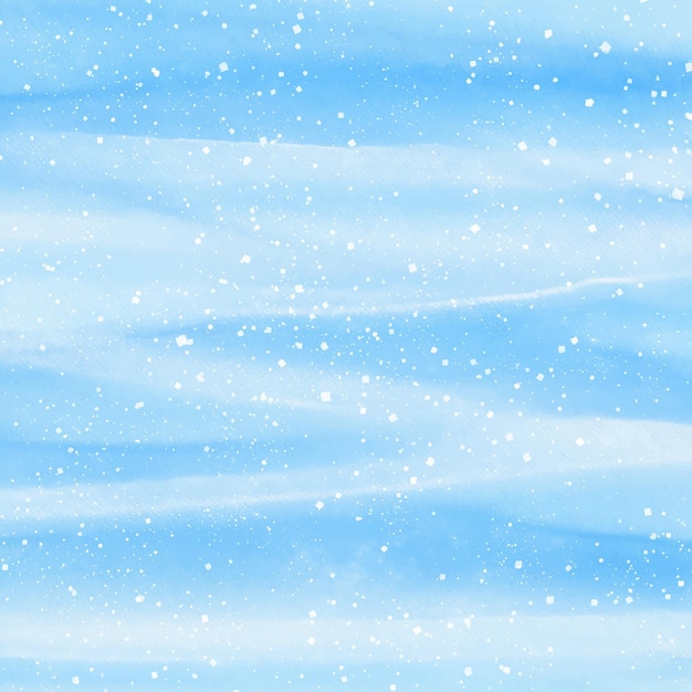 Watercolor christmas background with snow