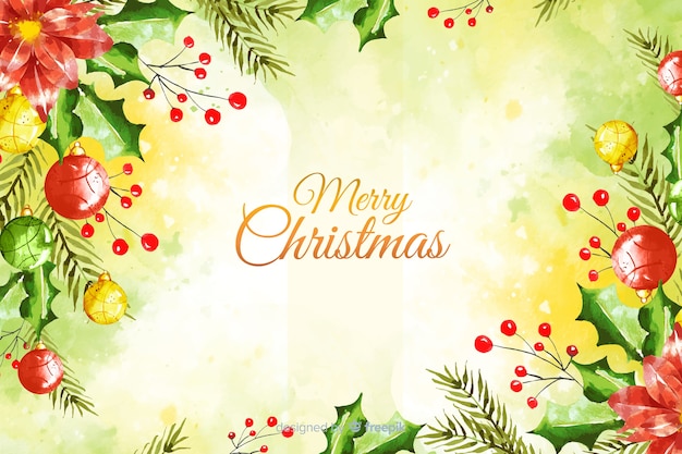 Watercolor christmas background