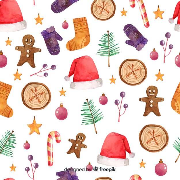 Watercolor christmas background