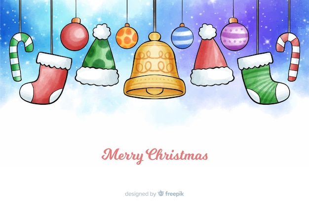 Free vector watercolor christmas background