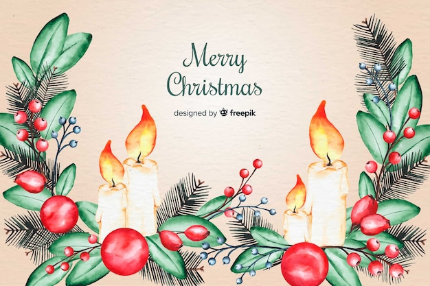 Watercolor christmas background