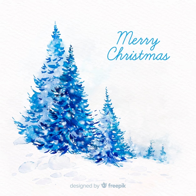 Free vector watercolor christmas background