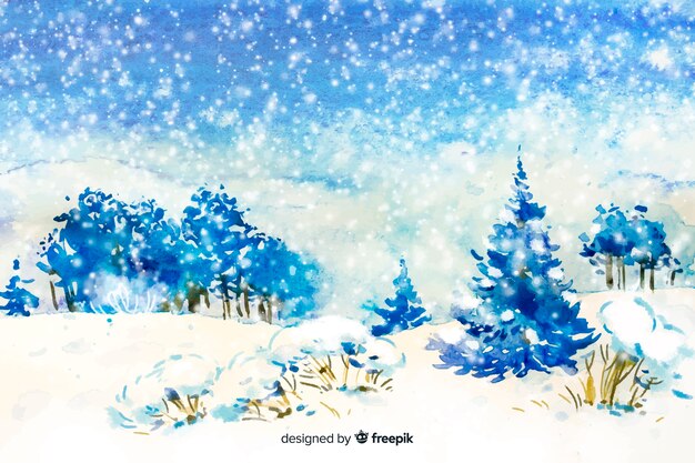 Watercolor christmas background